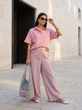 Denim - Apricot Geomatric Print Cord Set with Slouchy Tote - Bag